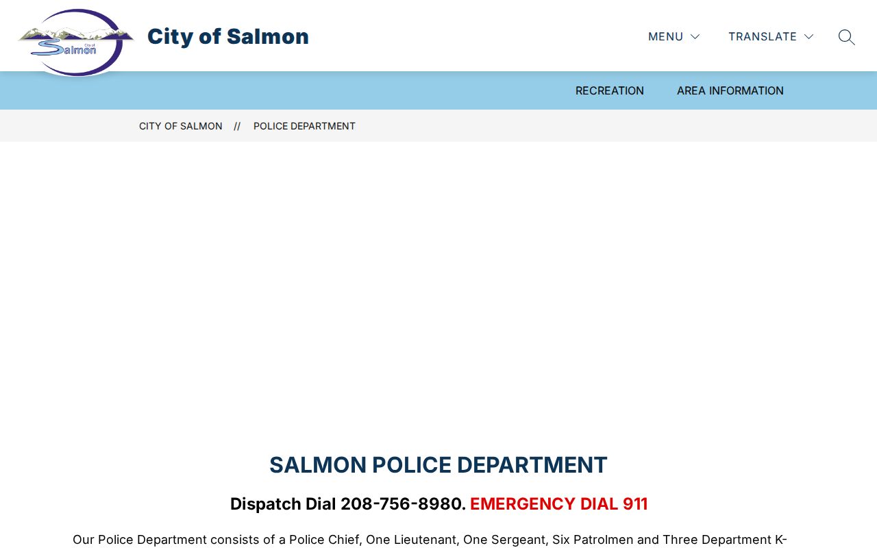 Official City of Salmon police and staff contact page