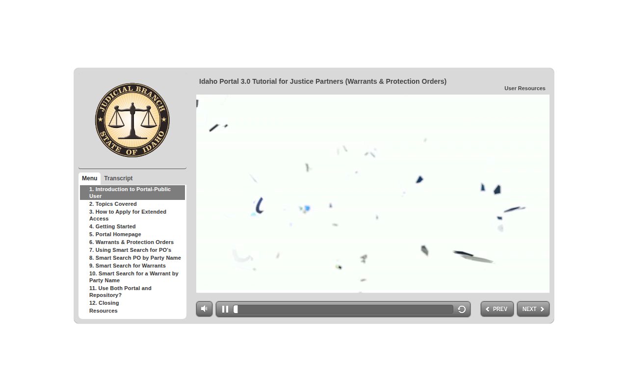 Official Idaho iCourt public warrant search tutorial